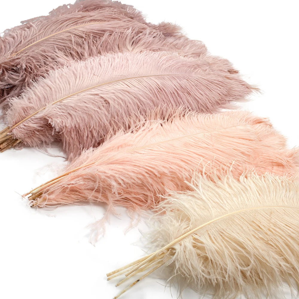 

10Pcs/Lot Natural Leather Pink Ostrich Feathers for Crafts Wedding Party Decoration Ostrich Table Centerpieces Plumas Decor