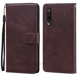 Leather Flip Wallet Phone Case - Premium Cover for Mi 9 SE (Coffee)