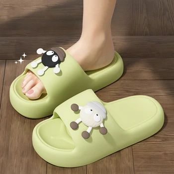 YNPO Thick Platform Bathroom Home Slippers Women Fashion Soft Sole EVA Indoor Slides Woman Sandals Cartoon Non-slip Flip Flops 1