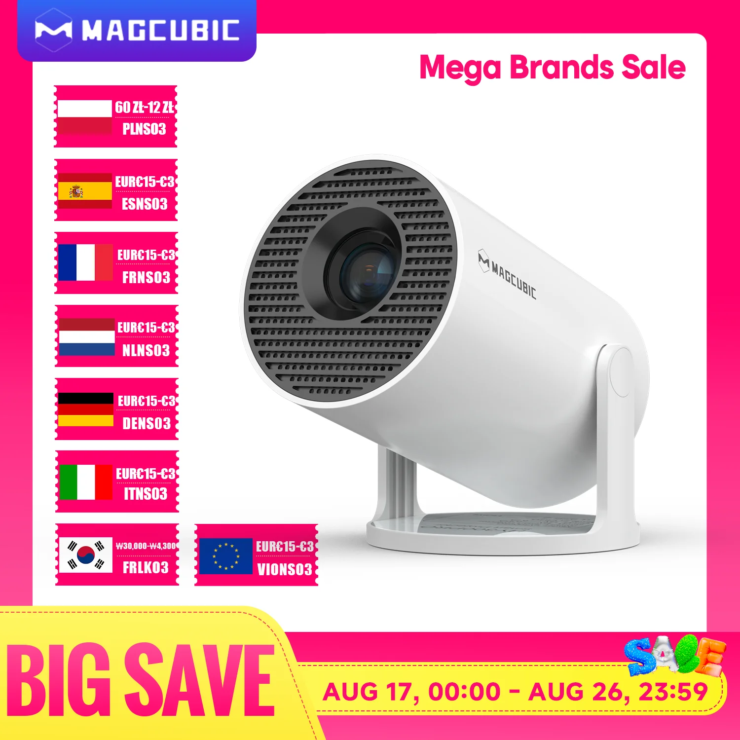 4K Portable Outdoor Cinema Projector with Android 11 and Dual WiFi 6