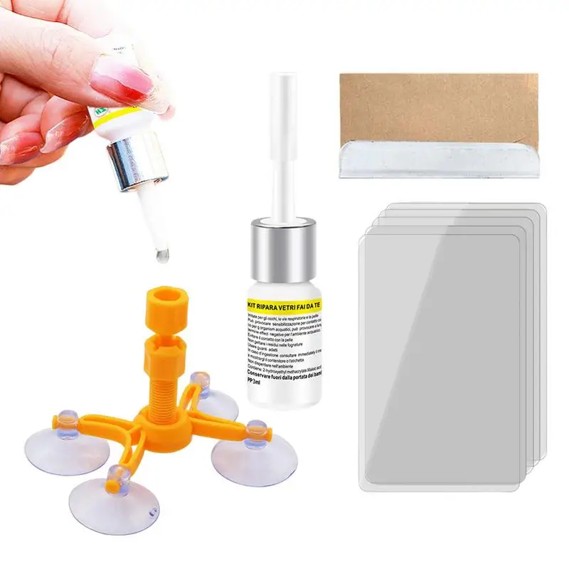 Car Windshield Cracked Repair Kit Auto Glass Repair Kit Windshield DIY Repair Tools Glass Impact Scratch Resin Repair Agent 3