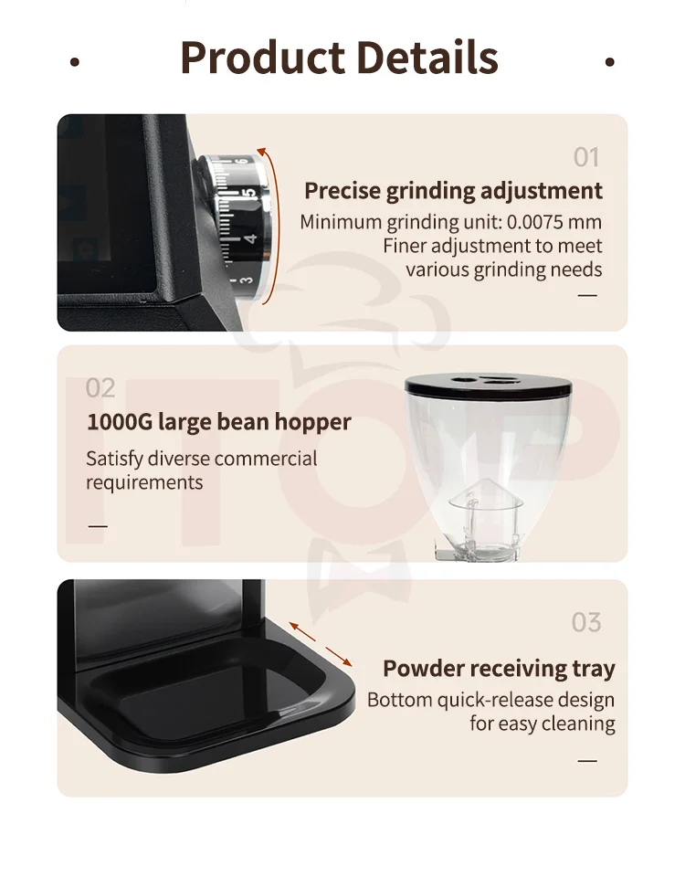 مطحنة قهوة ITOP CGFL74A احترافية بشفرات إيطالية 74...