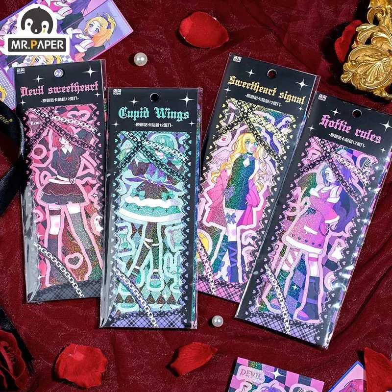 Mr. Paper Cartoon Kawai Stickers Teenage Devil Series Handbook Goo Card