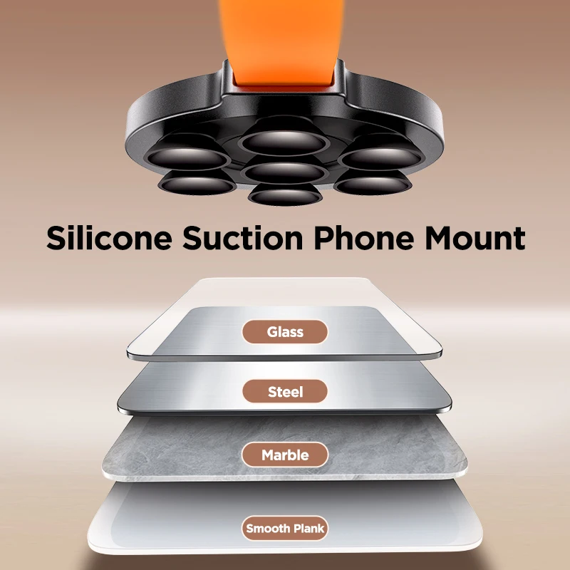 Joyroom Magnetic Suction Cup Phone Mount Hands-Free Mirror Shower Silicone Suction Phone Case Grip Stand Holder For iPhone 15 14