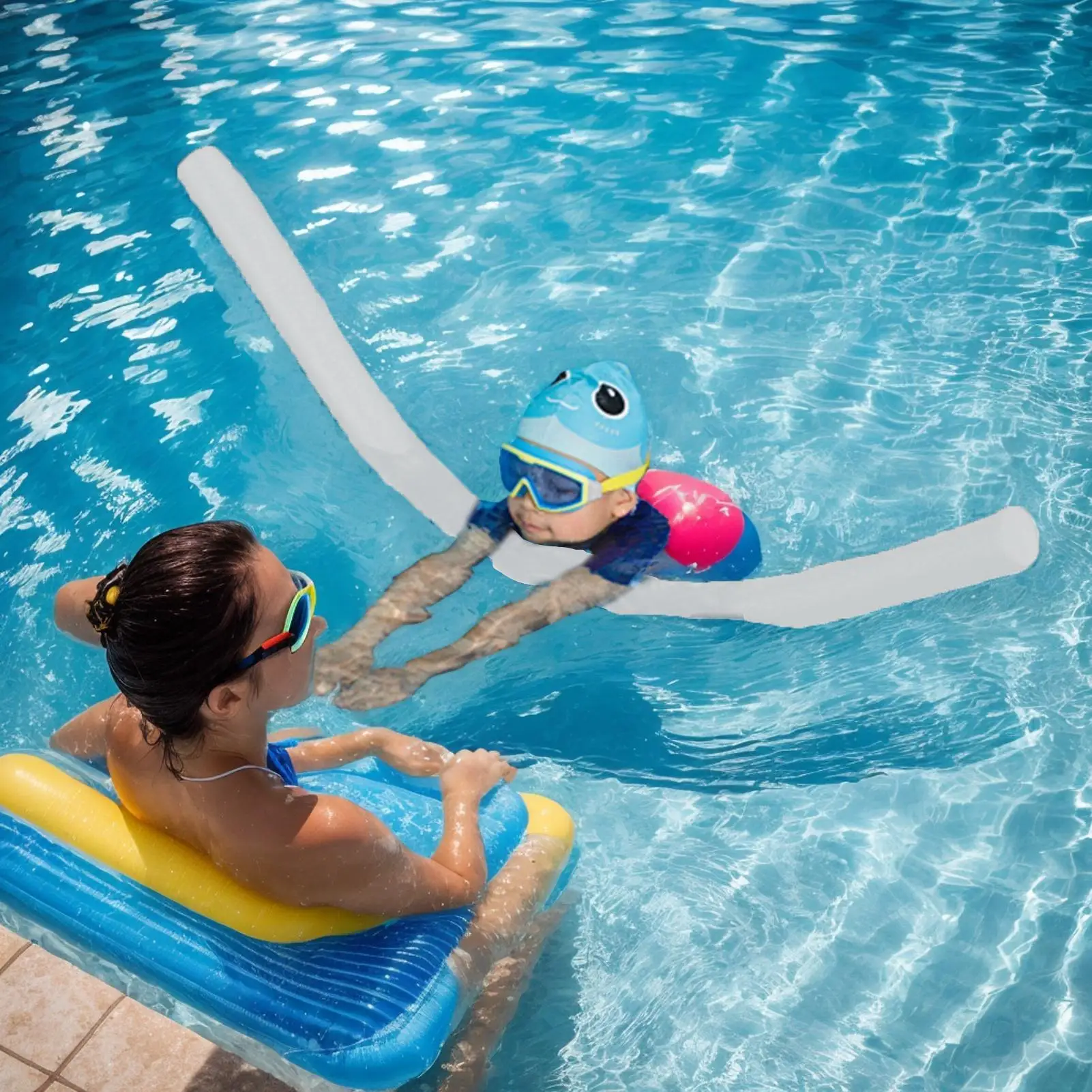 Schwimmen Nudeln Schwimmenden Schwimmen Stick Perle baumwolle schwimmen stick Sport Übung Hilfe Auftrieb Stick Pool Zubehör für Kind Erwachsene – Detail 19