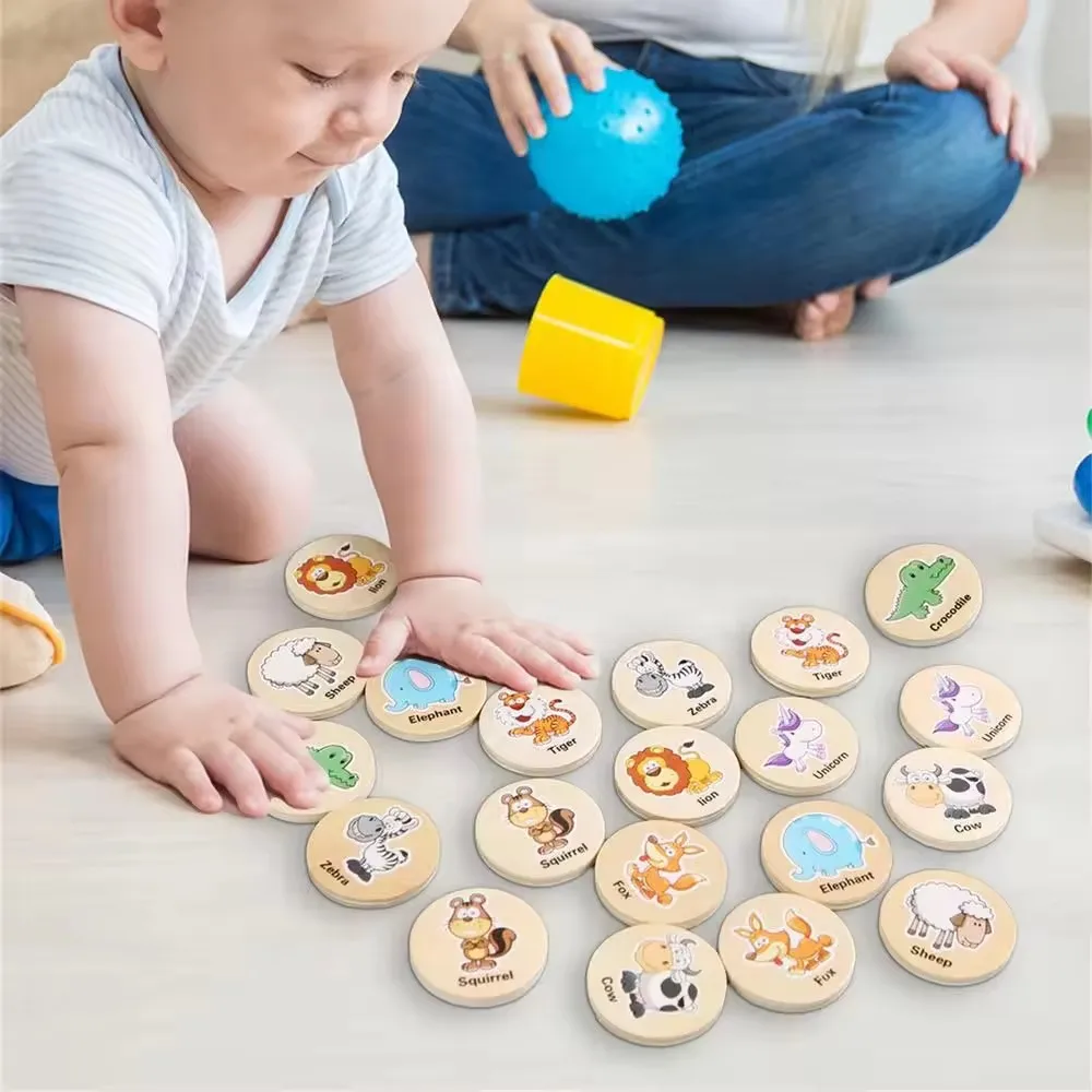 Memory Chess Game With Animal And Fruit Patterns For Toddlers_voghion.com