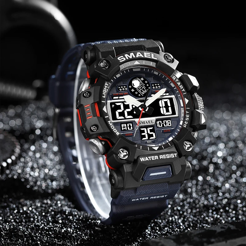 Classic Brand Men for Sports Watch Dual Display Analog Digital LED Electronic Quartz Watches Waterproof Swimming Military
