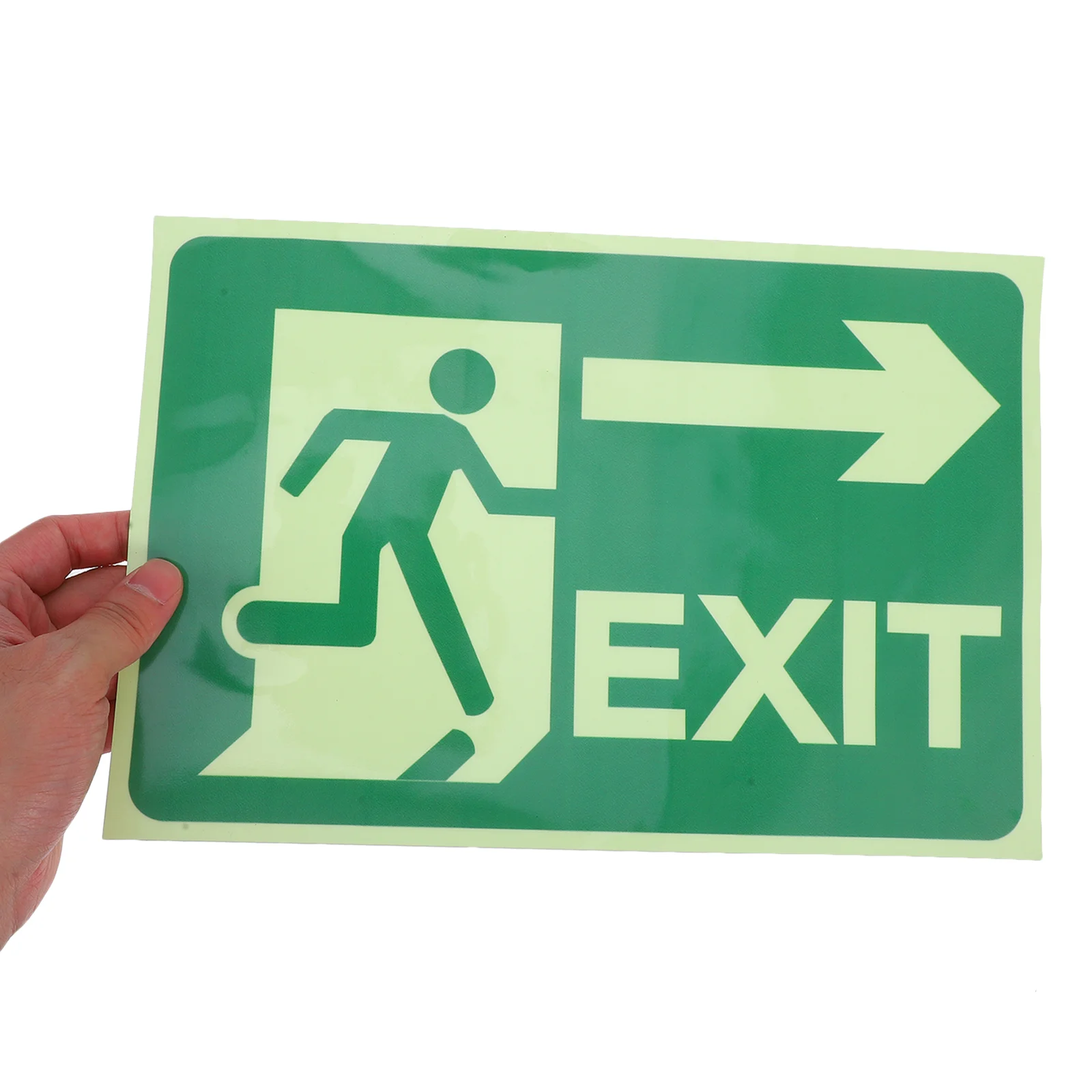 2 Sheets Flange Ring Shifter Glow-in-the-dark Fire Exit Sign Alarm Stickers Emergency Arrows