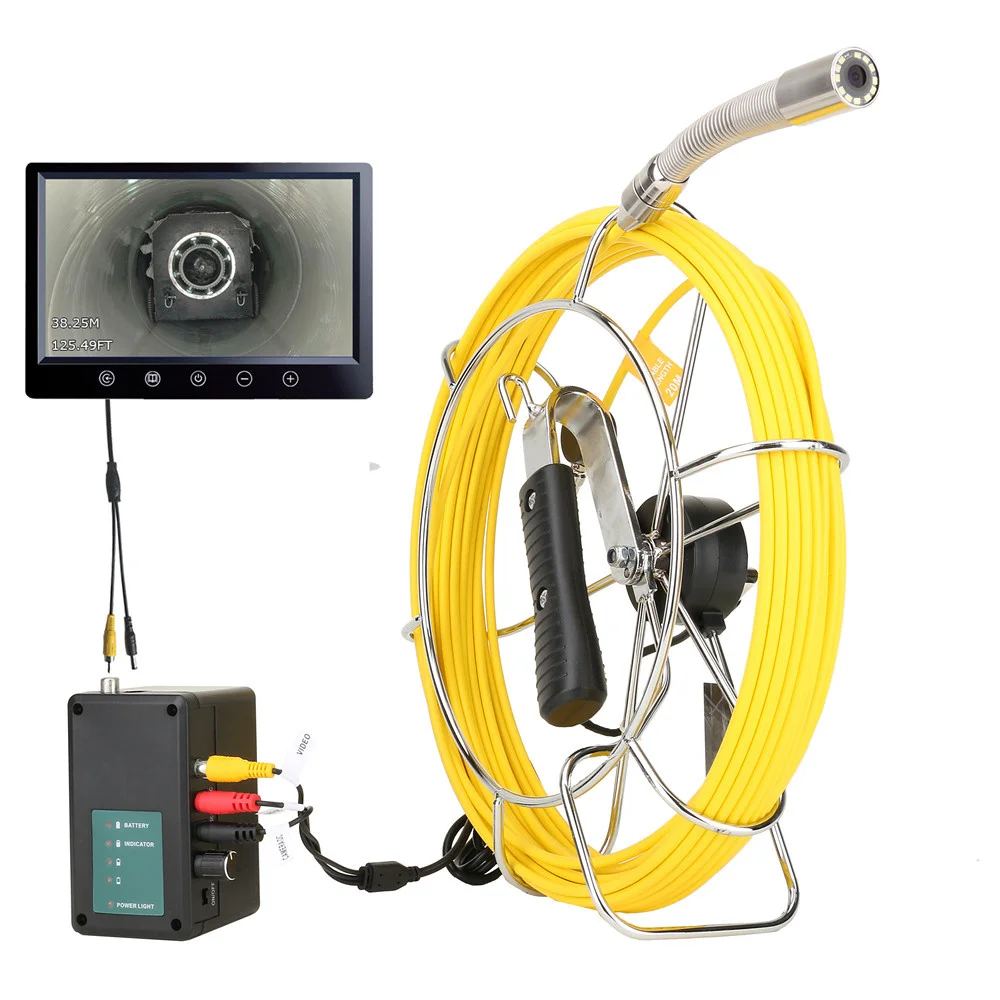 Cámara de inspección de tuberías, endoscopio industrial HBUDS impermeable  IP68 Snake Video System con monitor LCD de 7 pulgadas, cámara 1000TVL  (cable