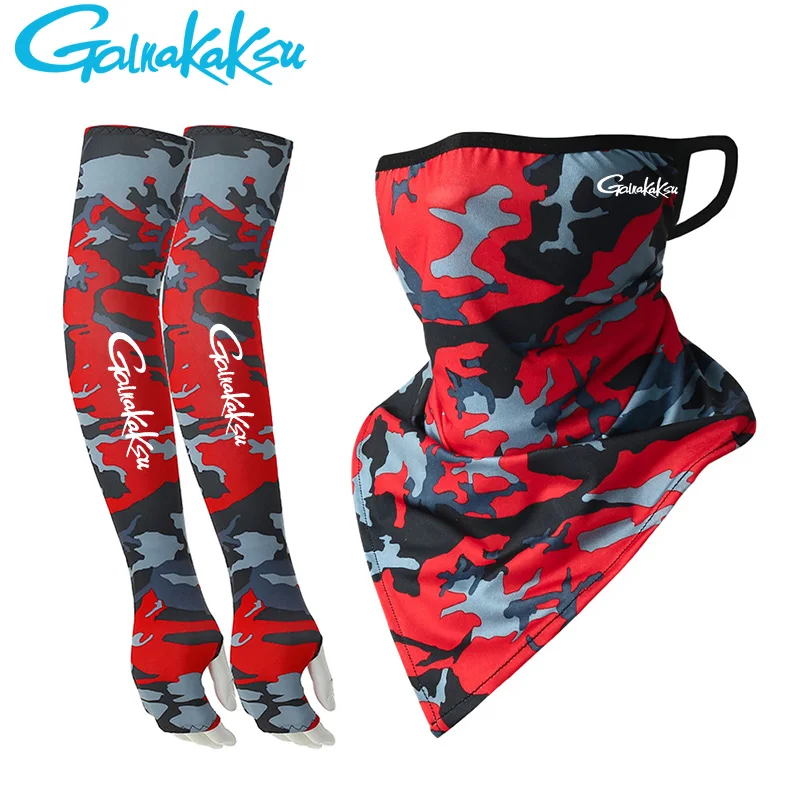 Fishing Arm Sleeves Outdoor Men Running Cycling Sport Fishing Mask Sun Uv Protection Ice Silk Breathable