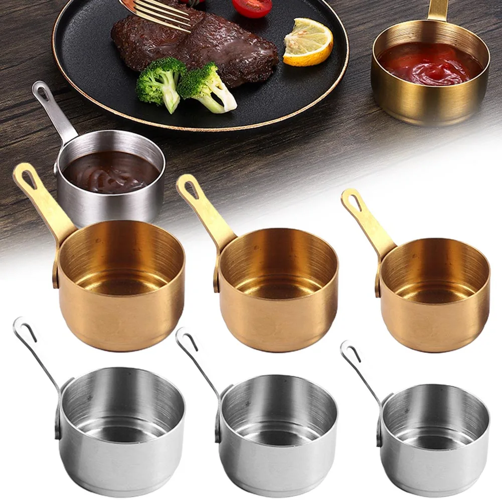

Stockpots Sauce Pan 1pcs 60-100ml Cup Kitchen Long Handle Milk Pot Non Stick Small Smooth Edge Stainless Steel