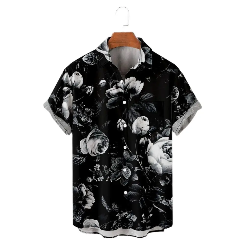 Herren Freizeit hemd Hawaii hemd Herren Sommer 3D-Druck lässig Kurzarmhemd für Herren Kleidung atmungsaktive Hemden