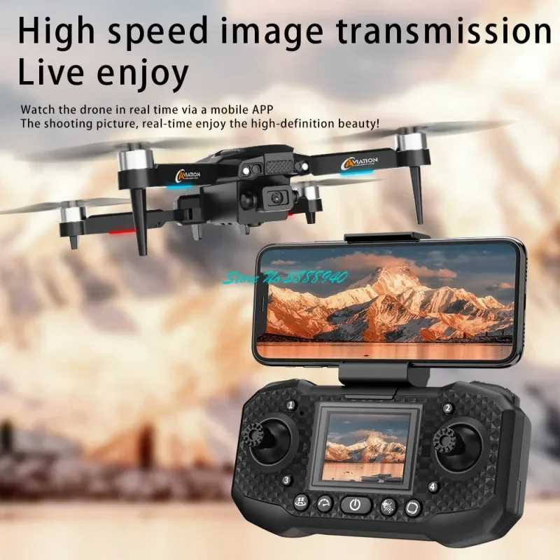 브러시리스 광학 흐름 호버 WIFI FPV 스크린 RC 드론 2.4G 4K 헤드리스 모드 탄도 비행 원격 제어 Quadcopter Boy Toy
