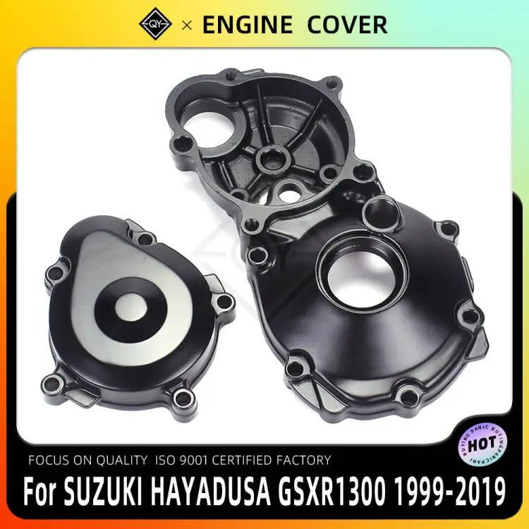 PKQ 오토바이 엔진 스타터 커버 크랭크 케이스, 스즈키 하야부사 GSX1300R 1999 2000 2001 2002 2003 2004 2005 2006 2007-2019