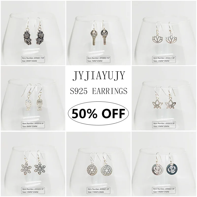 

JYJIAYUJY 100% Sterling Silver S925 Earrings Big Sale Different Styles Fashion Hypoallergenic Fine Jewelry Gift ZBLJ-Earrings-3