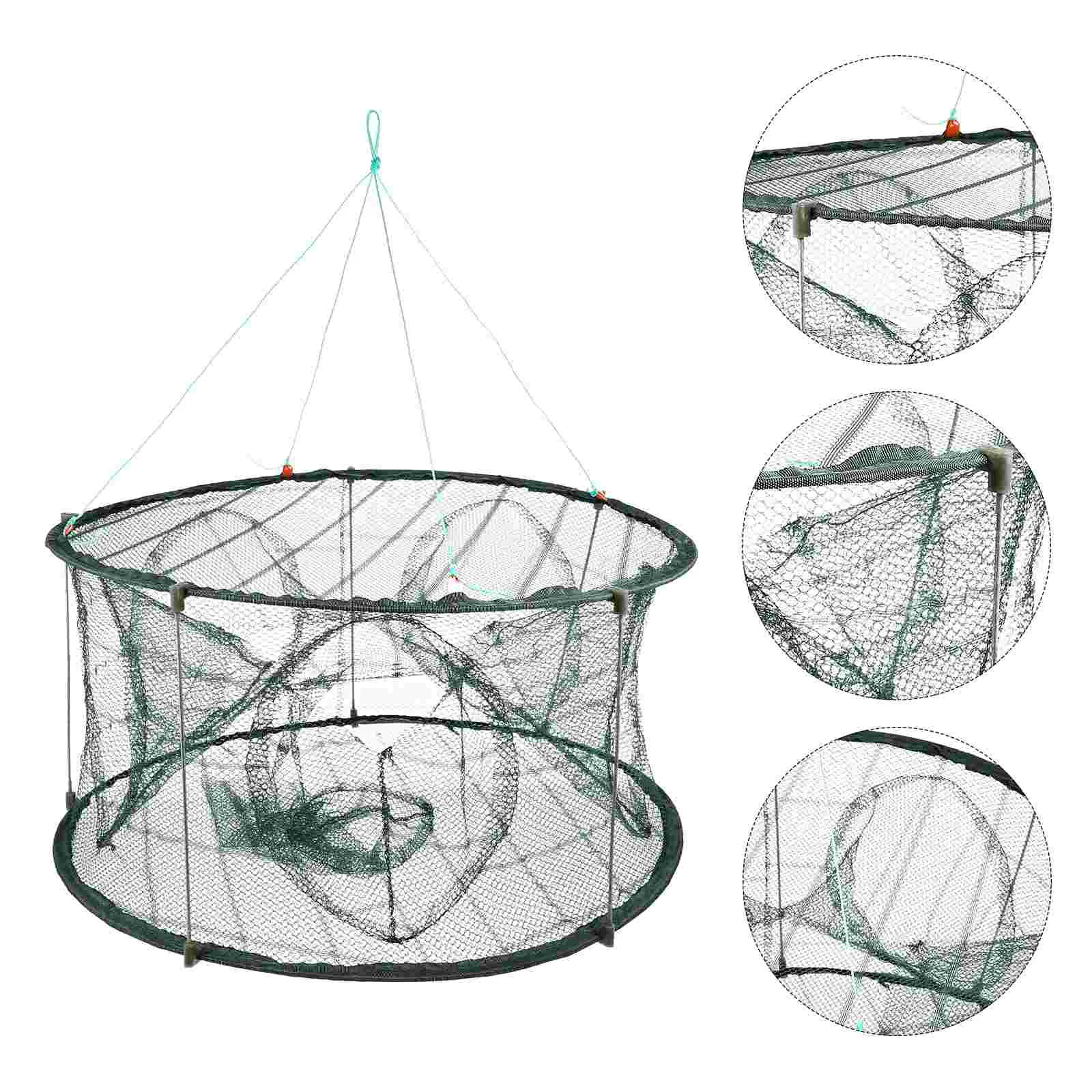 

Fish Cage Fishing Supply Convenient Shrimp Net Lures Bass Fishnet Bait Trap Outdoor Folding Nylon Portable Crawfish Accessories