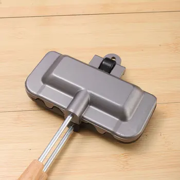 Macchina per panini Macchina per panini antiaderente in lega di alluminio Waffle Pancake Cottura al forno per barbecue Stampo per panini a doppia faccia 1