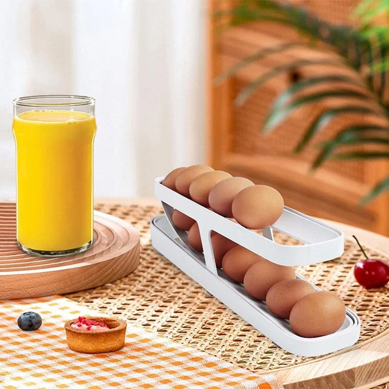 Rolling Egg Holder For Refrigerator, Egg Dispenser For Fridge, Refrigerator  Egg Tray With Lid, Clear Countertop Egg Display, Kitchen Organizer Egg  Storage Container, Storage Box With Lid For Food, Drinks Etc., Home