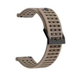 Breathable 22mm Sport Wrist Strap - Soft Silicone Band for 22mm (Brown)