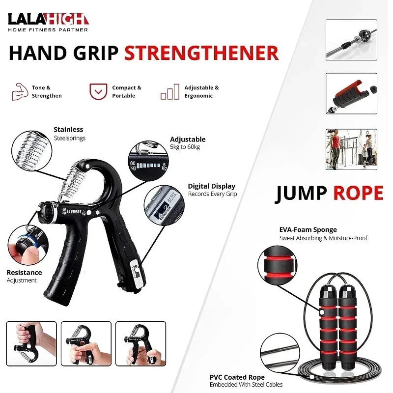 Portable Push-up Board,Multifunctional Push Up Board,Pilates Bar & 20 Fitness Accessories with Resistance Bands,Portable HomeGym