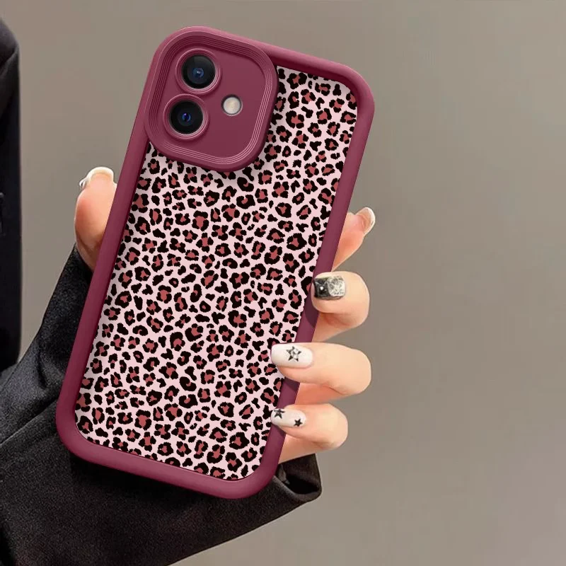 Stylish Retro Black Zebra & Leopard Print Shockproof Silicone Phone Case