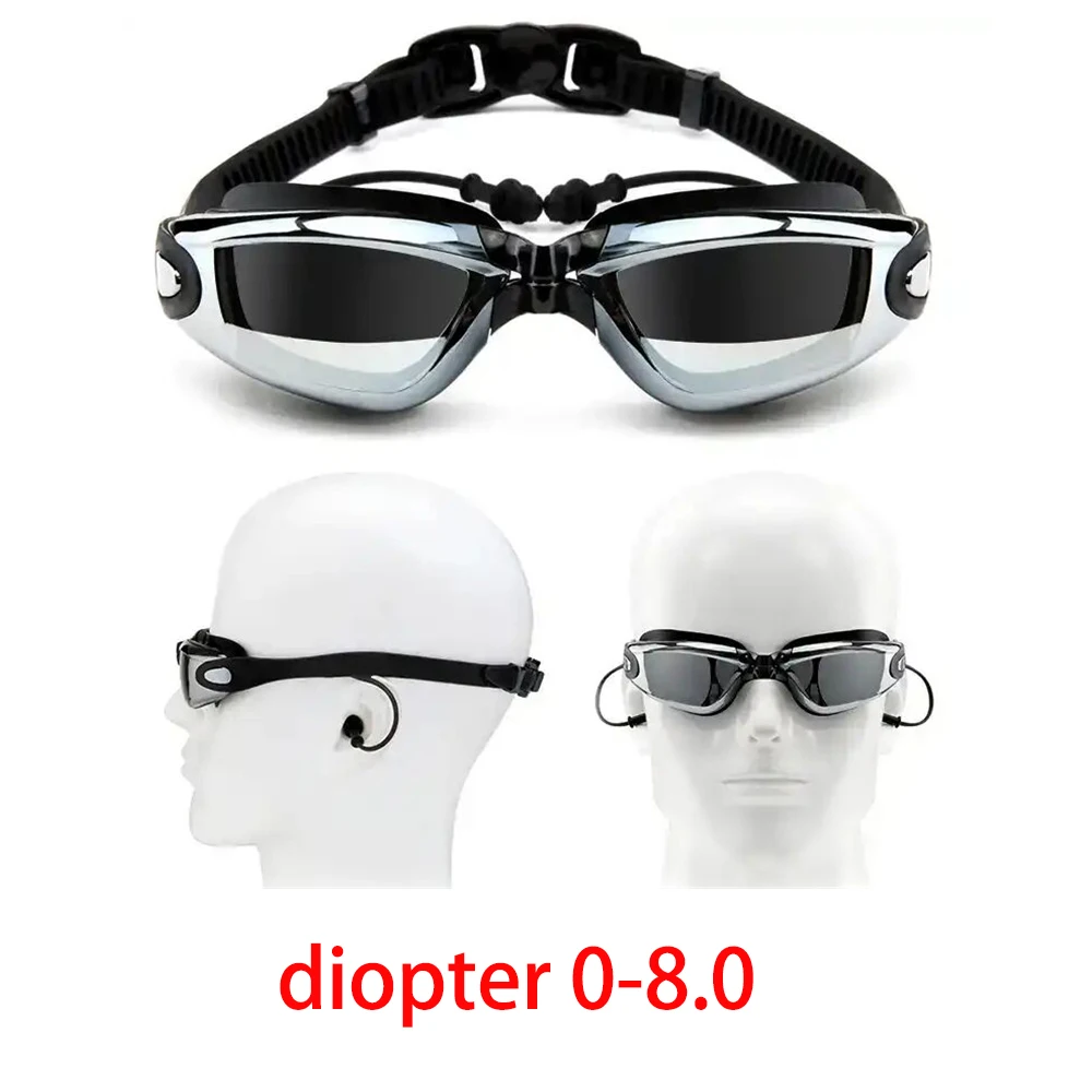Swimming Goggles Adult Myopia Swimming Goggles Earplug Anti Fog HD Professional Swim Glasses Men Women Optical Waterproof Eyewear swimming goggles