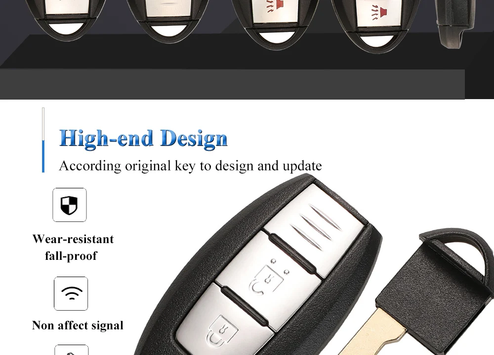 Keyforkess 2/3/4 pulsanti custodia per coperture chiave auto per Infiniti G25 G35 G37 Q50 Q60 Q70 QX55 JX35 QX50 QX60 QX80 copertura portachiavi senza chiave - S789be5024472472e9714e961dc69d334Y