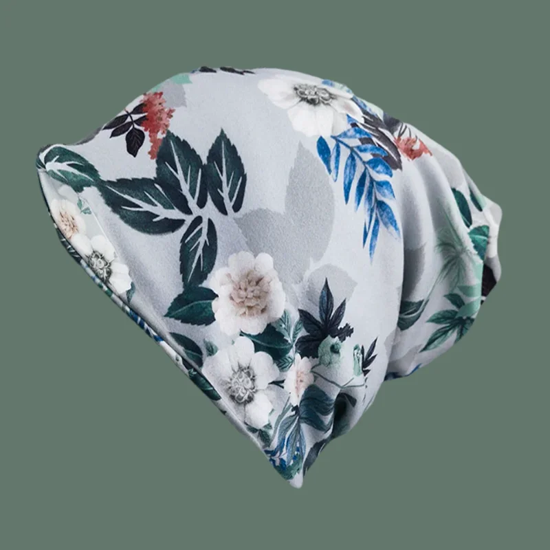 Frühling Herbst Hut Für Frauen Warme Mützen Skullies Casual Weibliche Outdoor Floral Hüte Schal Mädchen Dance Gorras Dame Sport Knochen – Detail 17
