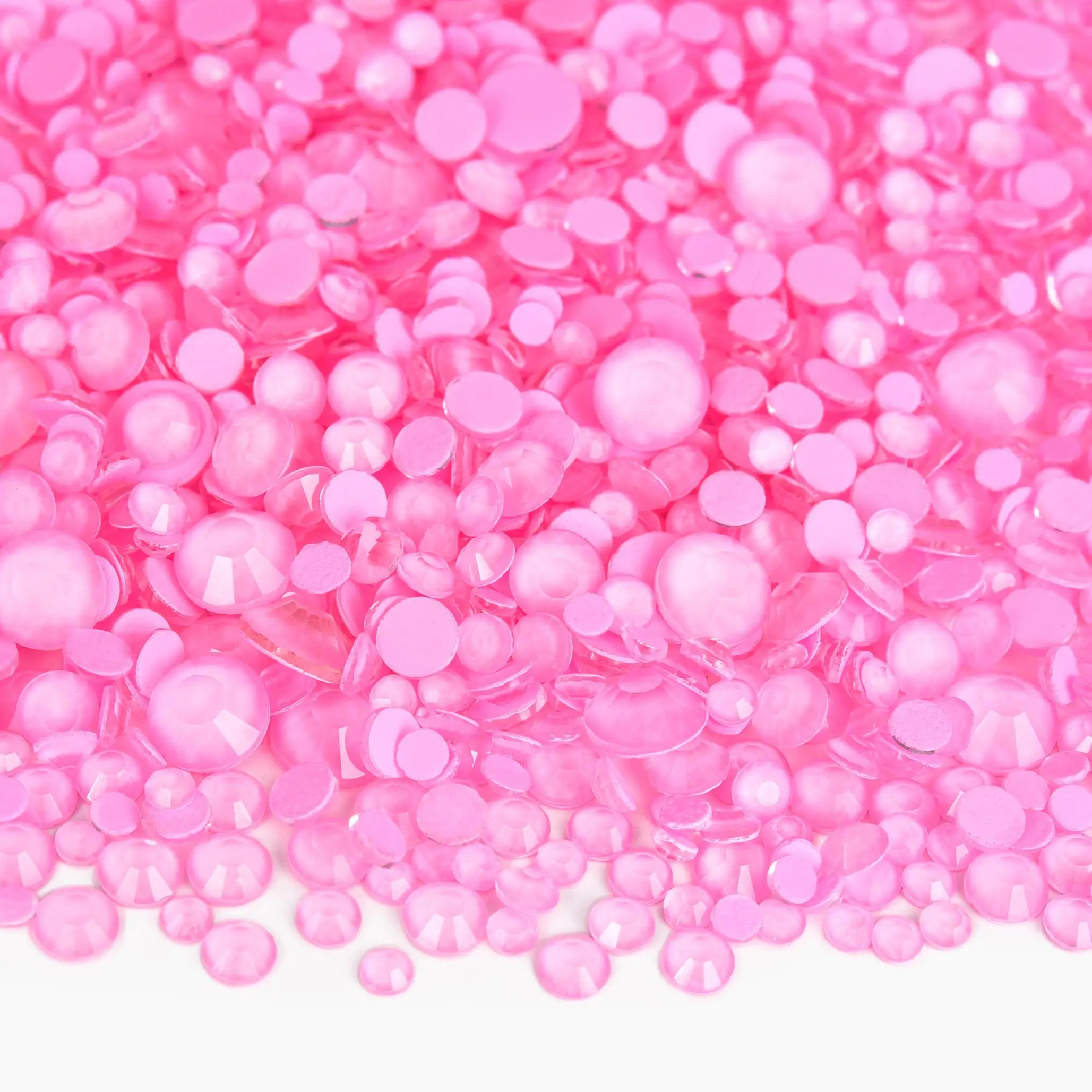 Light Pink GemStone Mix Non-Hotfix Flatback Rhinestones for Nail Art and Garment Decorations