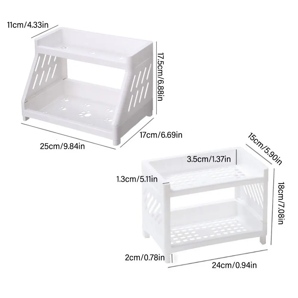 Desk Organizer Storage Organizer Bag Organizer Double Layer Desktop Storage Rack Multifunctional Cosmetic Sundries Storage Shelf Desktop Stationery Holder Kitchen