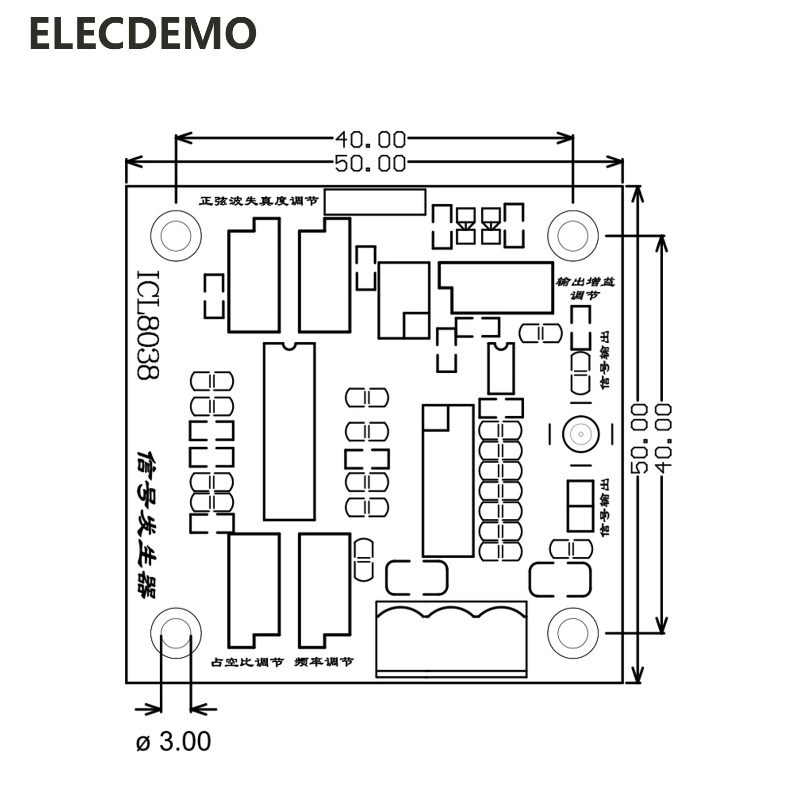 ICL8038 저주파 신호 소스 신호 발생기 모듈 사인파 삼각파 구형파 파형 생성 - AliExpress