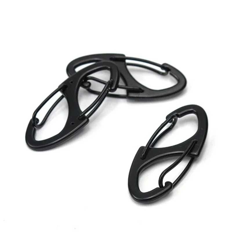 1PCMiniLockingCarabinerKeychain8RingQuickReleaseClipRock