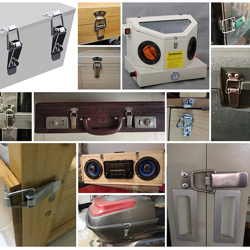 1/4pc/lot Duck-mouth Buckle Stainless Steel Vintage Mini Lock Chest Box Gift Suitcase Case Buckles Toggle Hasp Latch Catch Clamp furniture hardware toggle latches jewelry box hasps decorative latches buckle clamp