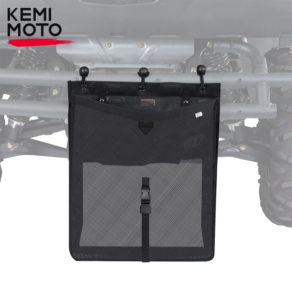 KEMiMOTO UTV ATV Universal Trash Sack Accessories Mesh Trash Bag Vinyl Compatible With Polaris RZR For Can-Am Maverick X3 20pcs maintain clean gutters with universal gutter brush clips maintain clean gutters plastic drain guard mesh floor nails tool