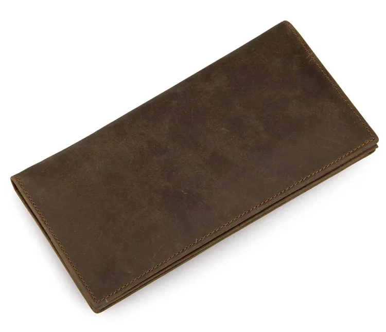 Genuine Leather Long Wallet for Men and Women