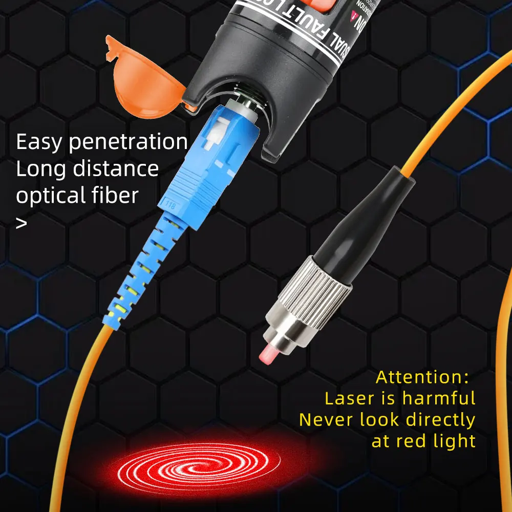 SAIVXIAN 5PCS/LOT FTTH Visual Fault Locator Fiber Optic Cable Tester Fiber Fault Detector Test Tool VLF 5MW-60MW Red light pen
