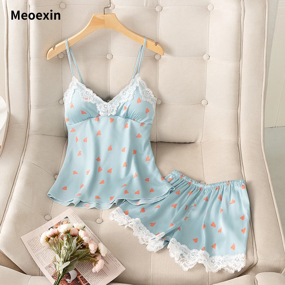 

Women Fashion Sexy Nightgown Set Lace Print Nightwear Pajama Sleepwears Comfortable Nightdress Panties New Kawaii Clothes