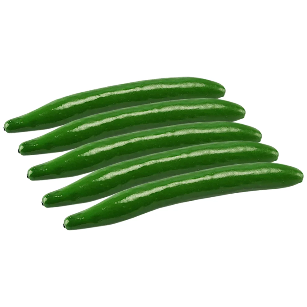 

5 Pcs Cucumber Model Kitchen Decoration Fake Vegetable Decorations Greenery Simulation Models Decorate