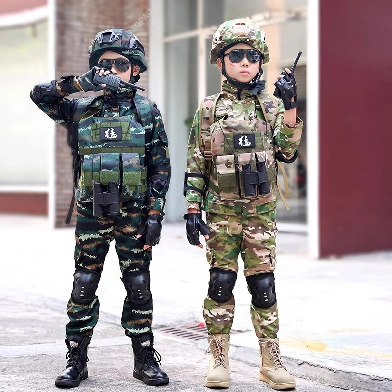 Camouflage Children's Suit Special Forces Boys Fall and Winter Style Long-Sleeved Halloween Stage Costume