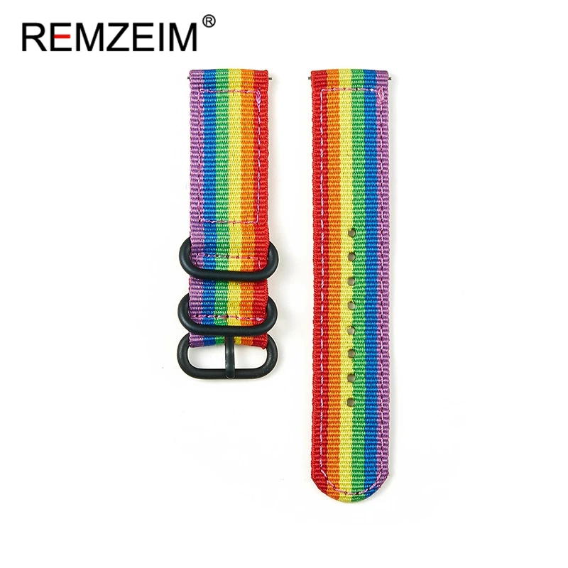 Versatile Quick Release Nylon Watch Strap with Black Ring Buckle