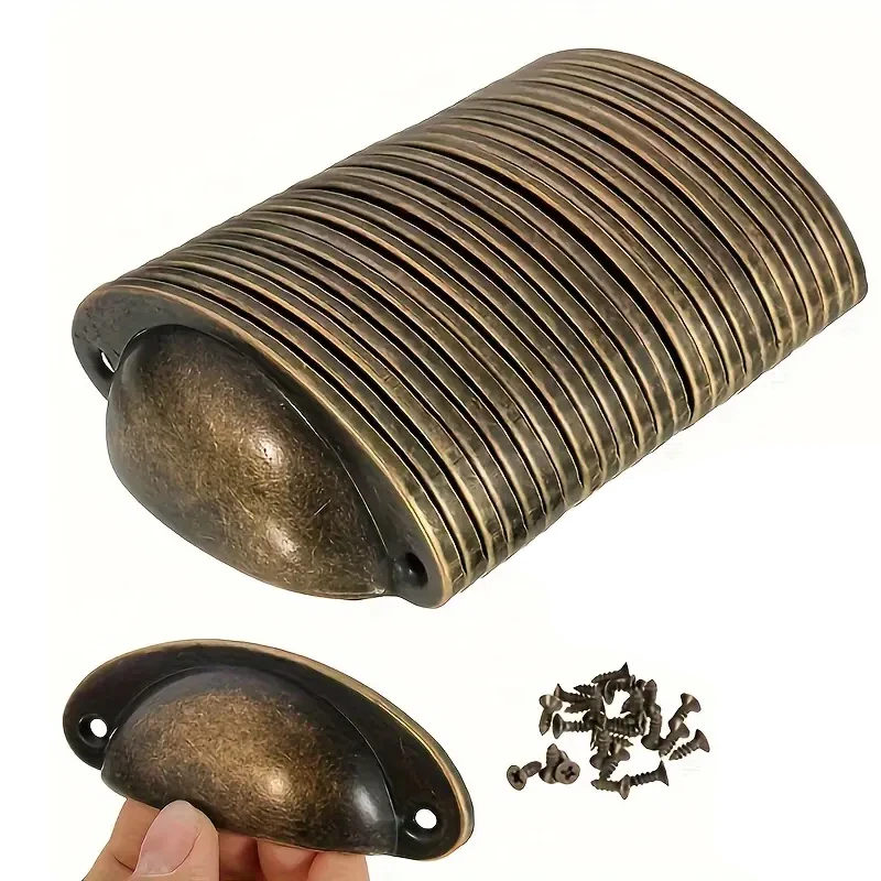 Door Handles Cabinet Handles 10 pcs Recessed Metal Pull Handles Ergonomic Grip Easy Installation Painted Finish