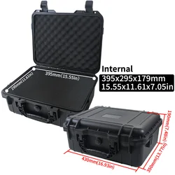 Portable Waterproof and Shockproof Safety Tool Box with Protective Foam Lining (430x350x190mm)