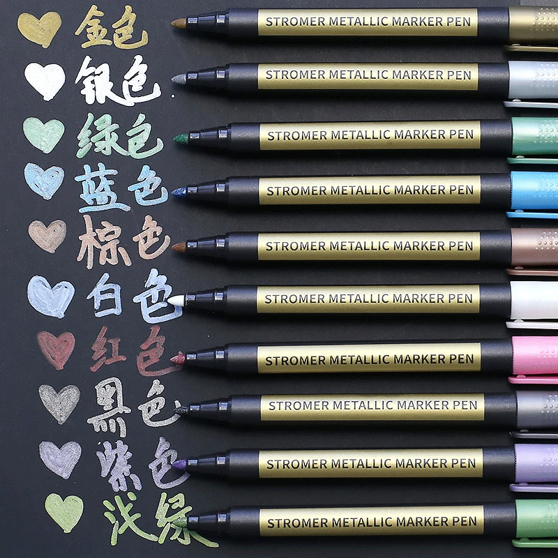 Permanent Markers Pen Marker Permanent Marker Pen Permanent Marker Paint Marker Pen Markers Pen Marker Pens Marker Pen Art Marker Pens Metallic Markers Pens Art Markers Paint Marker Pens 10/20 Color Metallic Paint Marker Pen Permanent Writing Rock Painting Photo Album Scrapbook Glass Wood Canvas Card Art marker