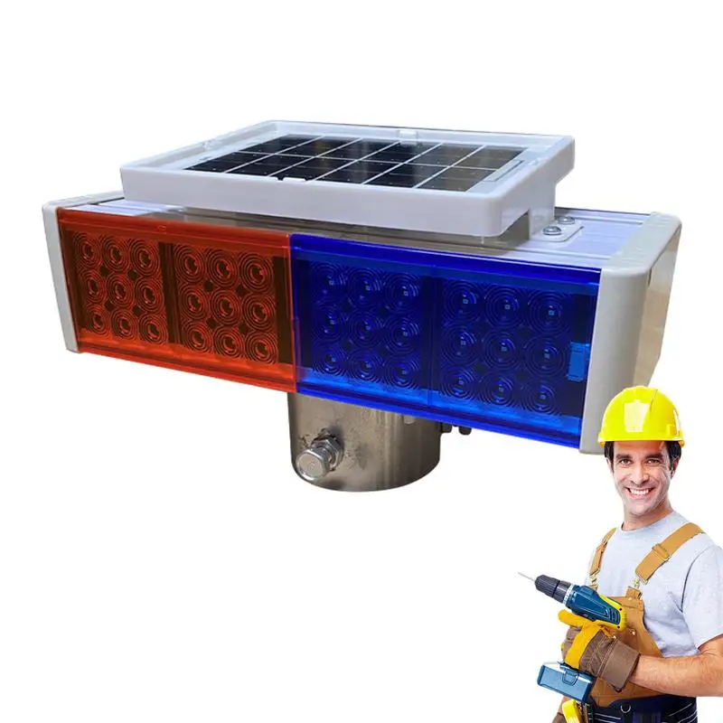 Solar Beacon Light Outdoor Solar Operated Waterproof Safety Signs Security Light High Brightness Flash Traffic Lights Flicker
