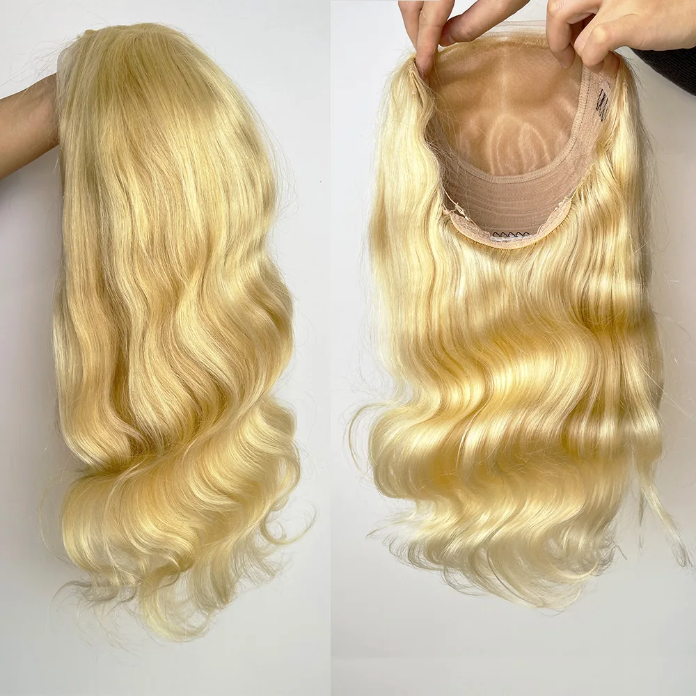 Closure Wig Human Hair Silk Top Body Wave Virgin European Hair Silk Base #613 Natural Hairline with Baby hair 5x5'' human hair wigs
