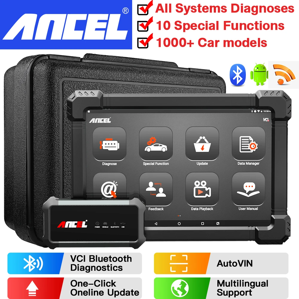 

ANCEL X7 OBD2 Auto Scanner Car Diagnostic Tool Full System Engine TPMS DPF ABS Oil IMMO Reset Code Reader 2 years Free Update