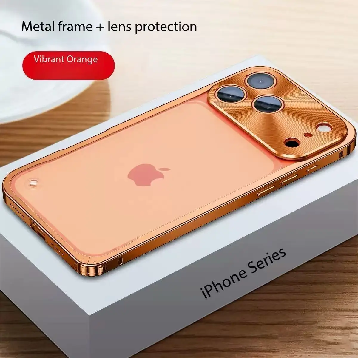 Sleek Metal Aluminum Alloy Phone Case with Semi-Transparent Protective Cover