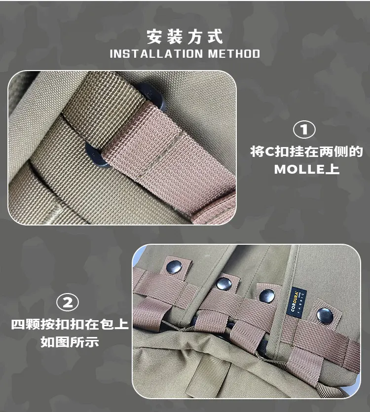 Entriegelungsschnalle Molle Gurtband Taktischer Rucksack Untertasche Zubehör Tasche Helm Erweiterungstasche Verschiedene Tasche Magnetschnalle – Detail 4