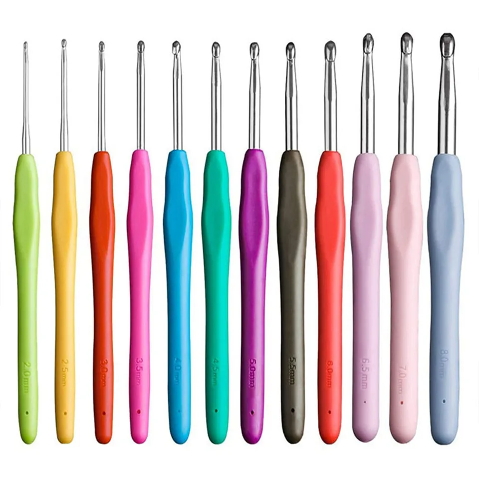 Juego De 3 Ganchos De Ganchillo, Agujas De Tejer De 2,0 Mm, 2,5 Mm, 3,0 Mm, Para Ganchillo, Mango Ergonómico, Para Tejer Bufandas, Guantes, Bolsos, Sombreros, Calcetines