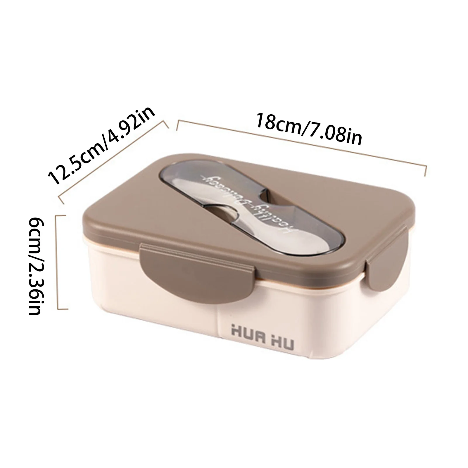 Student Lunch Box With Fork Plastic Snap On Lunch Box For School Company Picnic Use Microwave Heatable Bento Box Kitchenwares - 6